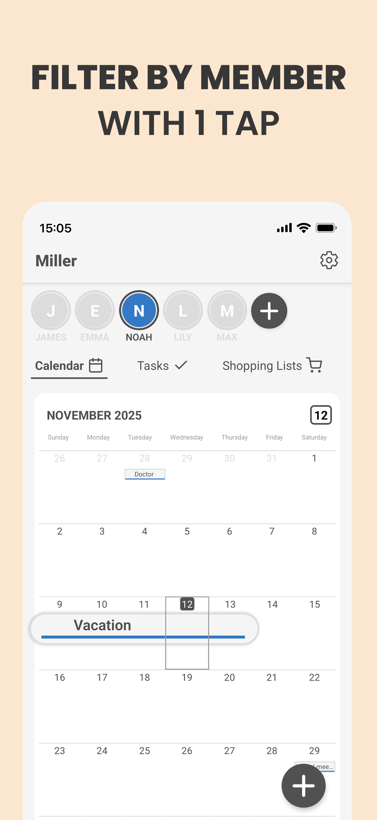 Plamily tasks and to-dos screenshot