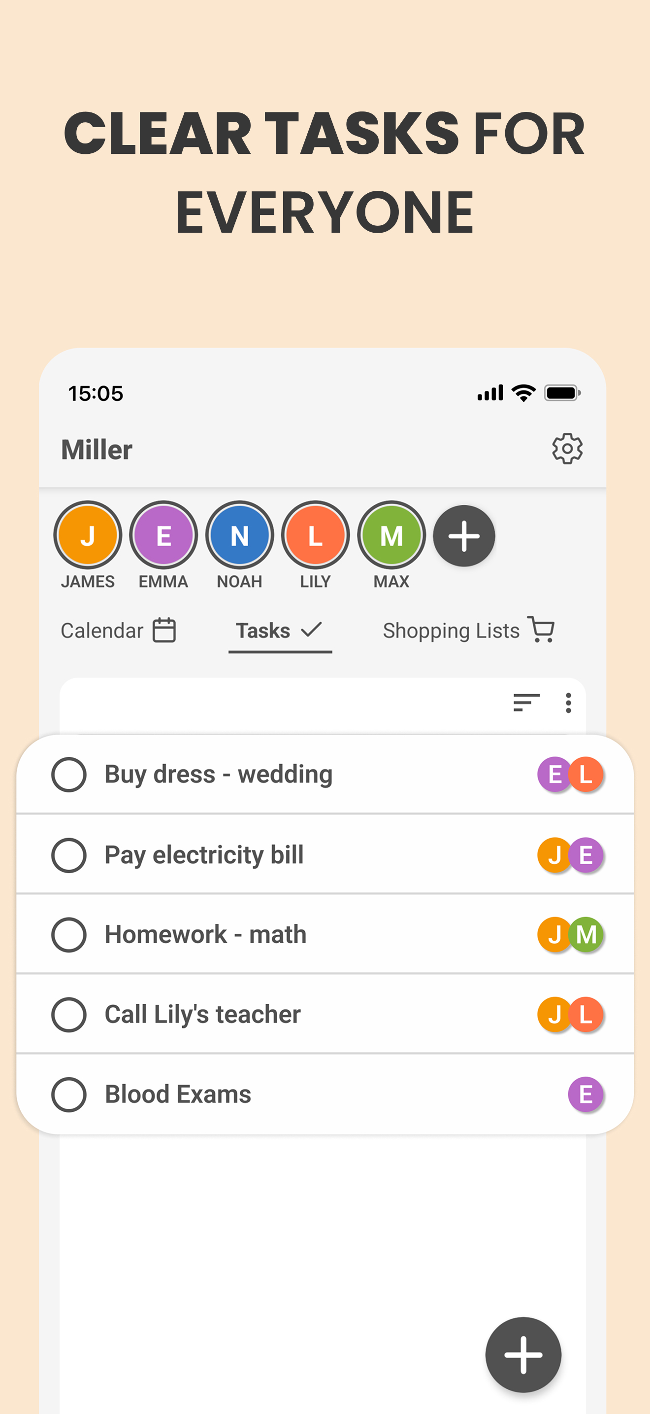 Plamily shopping list screenshot