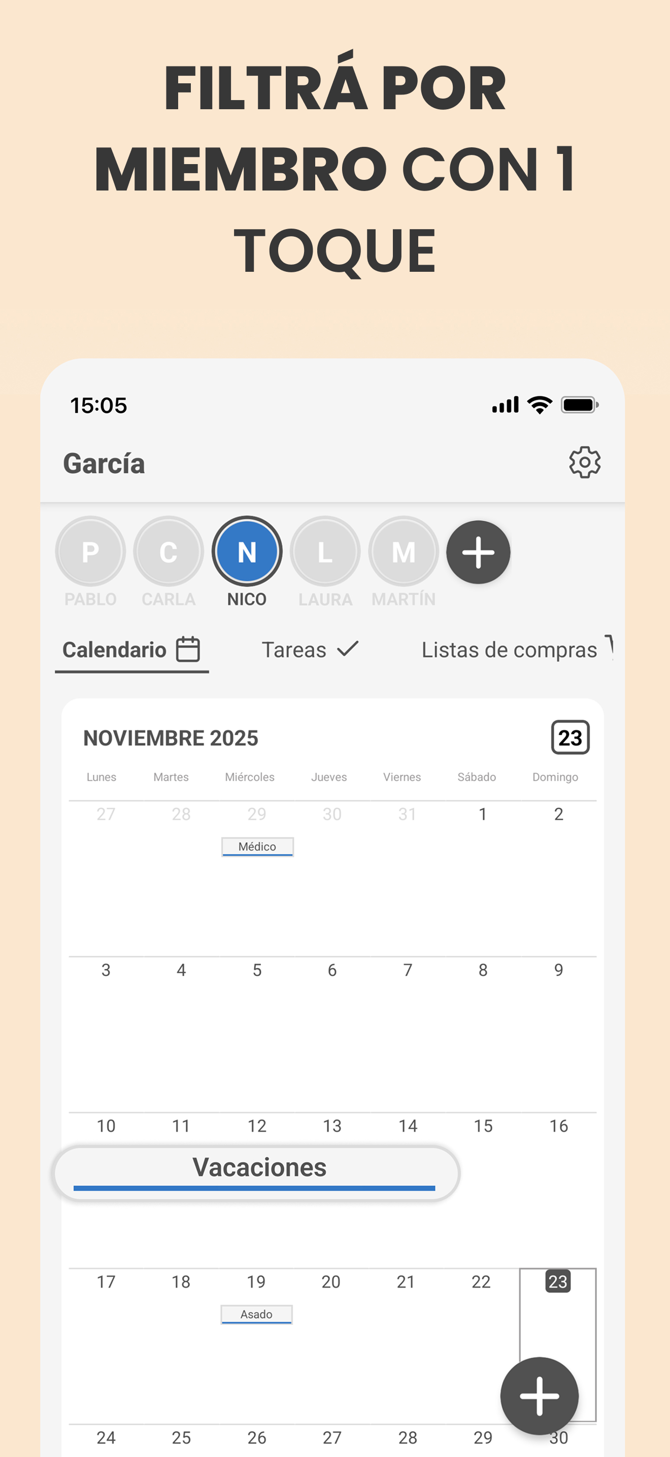 Captura de tareas y pendientes en Plamily